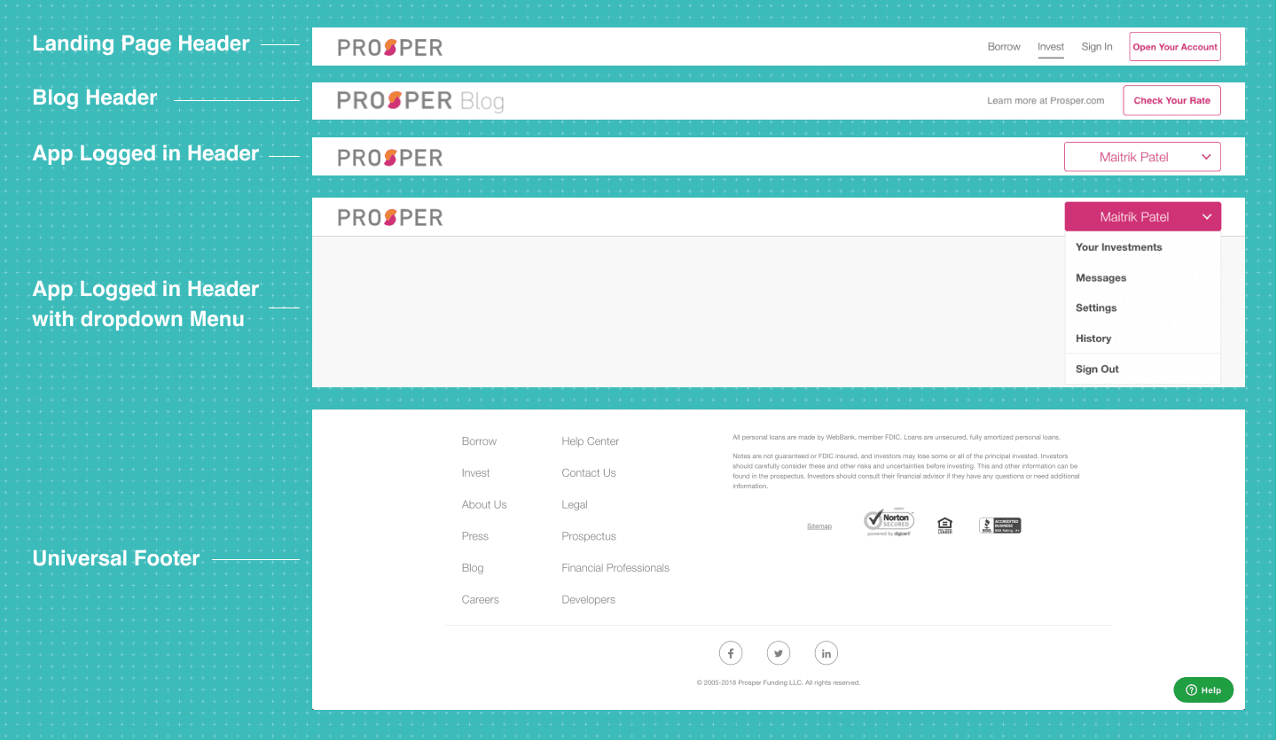 Prosper Header and Footer