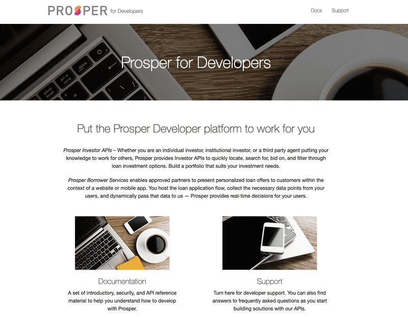 Develop Prosper API documentation site